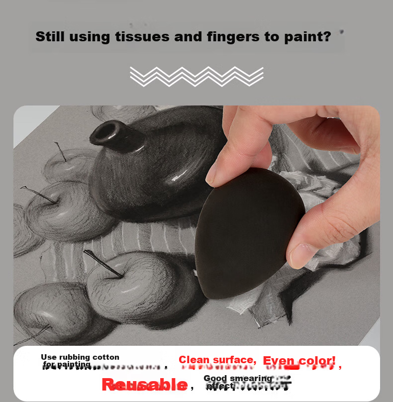 Surada Sketch Eraser Cotton Sketch Pencil Eraser Ball Eraser Pen Student Drawing Quick Sketch Sponge Ball Paper Eraser Makeup Sponge Tool DIY101 2