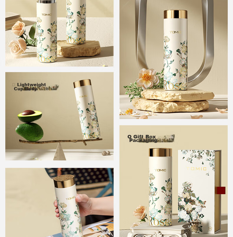 TOMIC Pure Titanium Antibacterial Insulated Water Bottle Van Gogh Collaboration Portable Outdoor Car Travel Pocket Cup Teacher's Day Gift 5