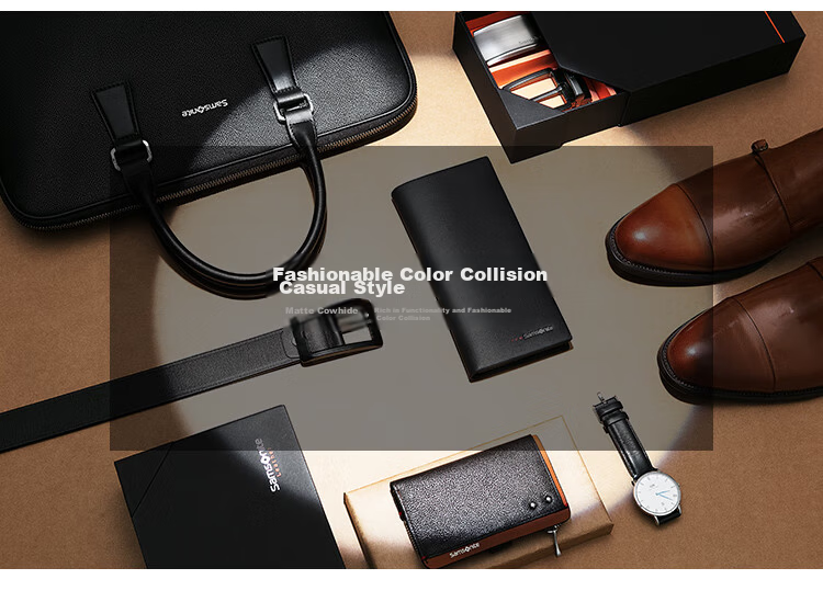 Samsonite Men's Multifunctional Leather Key Case Card Holder Coin Purse Key Organizer Birthday Gift TK7 11