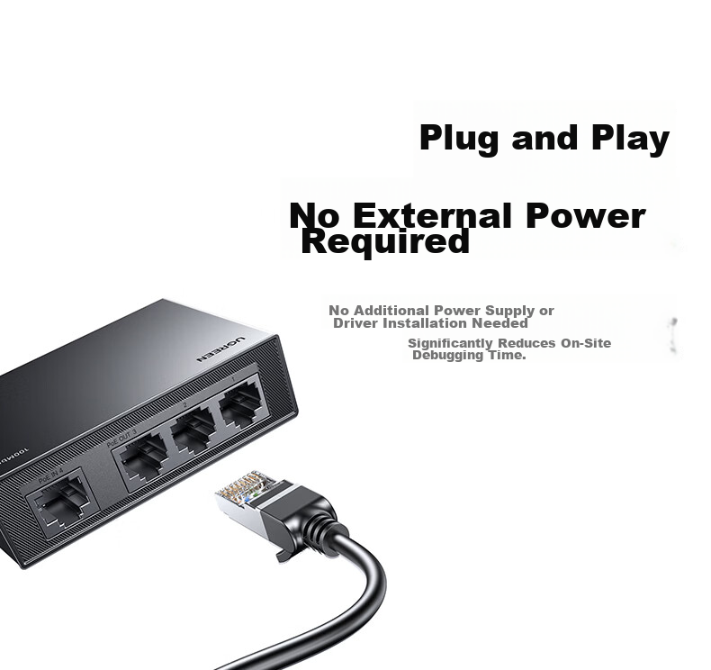 UGREEN 4-Port Standard PoE Switch with 6 Gigabit Ports for Power Supply, Home Surveillance Camera Network Cable Splitter Converter, Dual-Input Enterprise Splitter 35371 18
