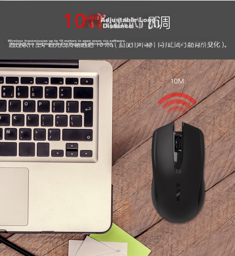 A4TECH G3-760N Large Symmetrical Wireless Office Mouse Wireless Peripheral Computer Mouse Replaceable Battery Wireless Mouse Laptop Universal Black Wireless 6