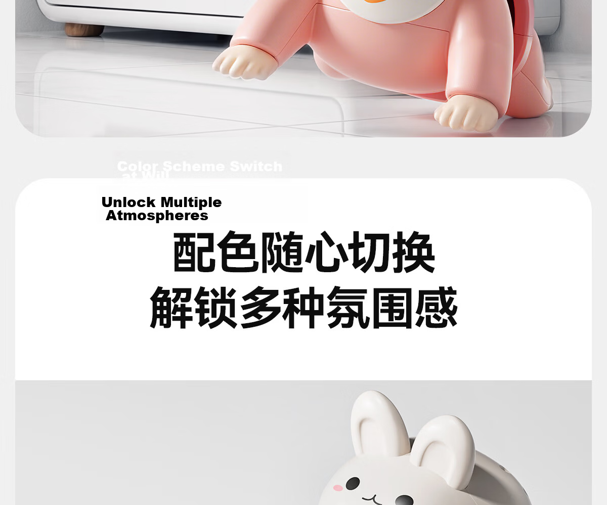 Dimoarch Baby Electric Crawling Toy, Fun Infant Learning to Crawl Early Education Enlightenment Crawling, Newborn Head-Lifting Training Rabbit Pink 22