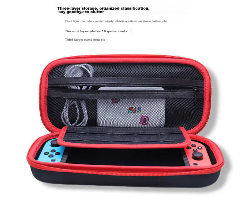 ESCASE Nintendo Switch Storage Case Protective Cover NS/OLED Handheld Console Multifunctional Portable Large Capacity Protective Bag Shockproof Shell Storage Pouch 11