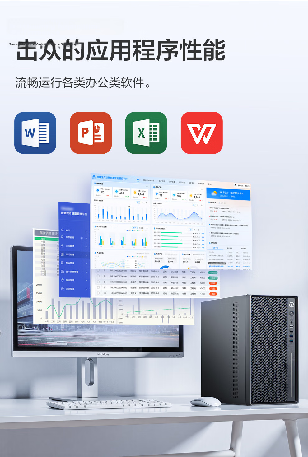 NINGMEI ZHUO i3 13100F 2GB Dedicated Graphics Home Office Business Desktop PC Assembled Computer 5