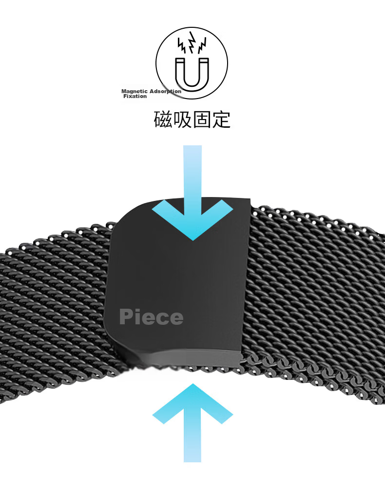 KMaxAI Milanese Stainless Steel Magnetic Band for Apple Watch S11/10, SE3, iWatch S9/8 Metal Woven Strap Pink 12