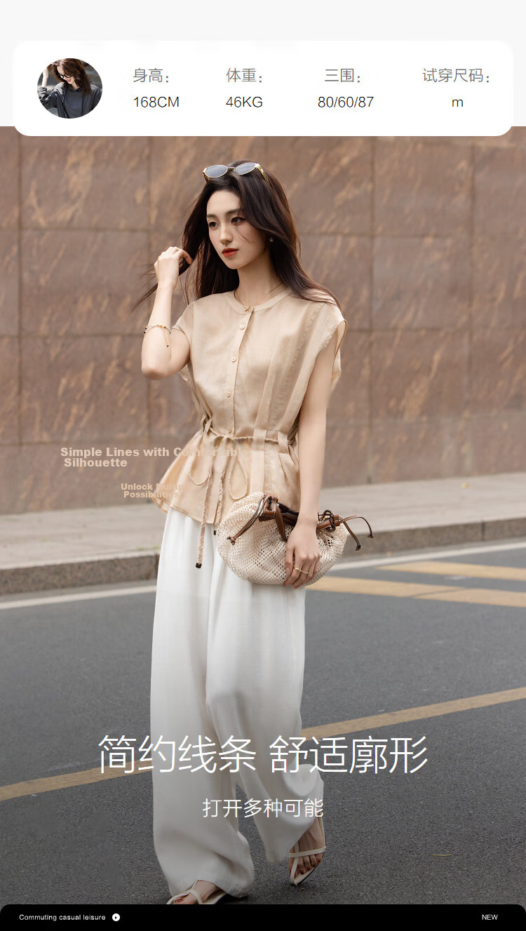 Demana [Ramie Lyocell Blend] Summer Urban High-Waist Twisted Knot Belt Loose Slim Shirt for Women Premium 15