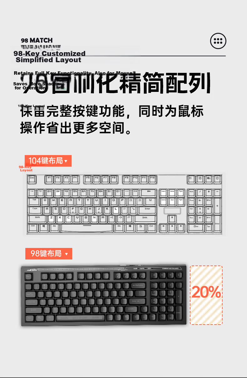 HP K120 Mechanical Feel Wireless Wired Tri-Mode Gaming Office Keyboard Universal High-Value 8