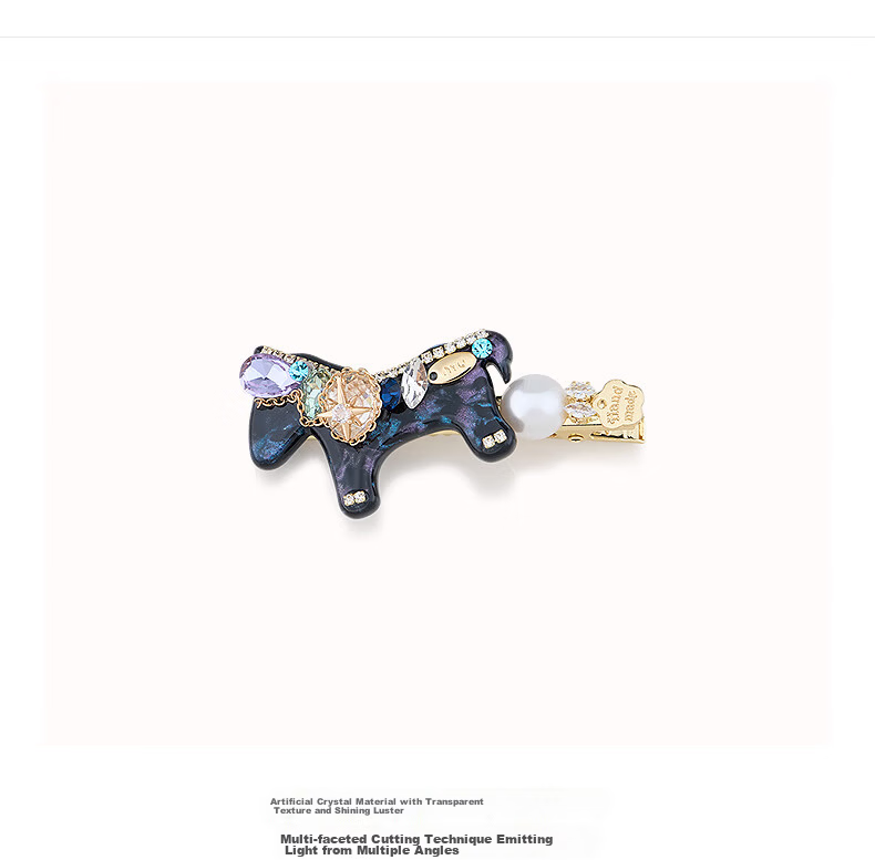Aji Bean Hair Clip Bangs Clip Cute Fashion Trendy Ponytail Pearl Crystal Duckbill Clip Colorful Teacher's Day 3