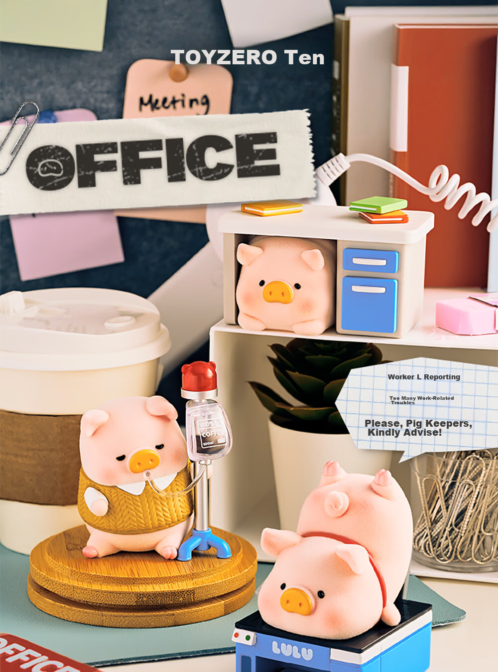 52TOYS Canned Pig LuLu Burger Delivery Action Blind Box Toy Trendy Figurine Full Box of 4 Gifts for Girlfriend 1