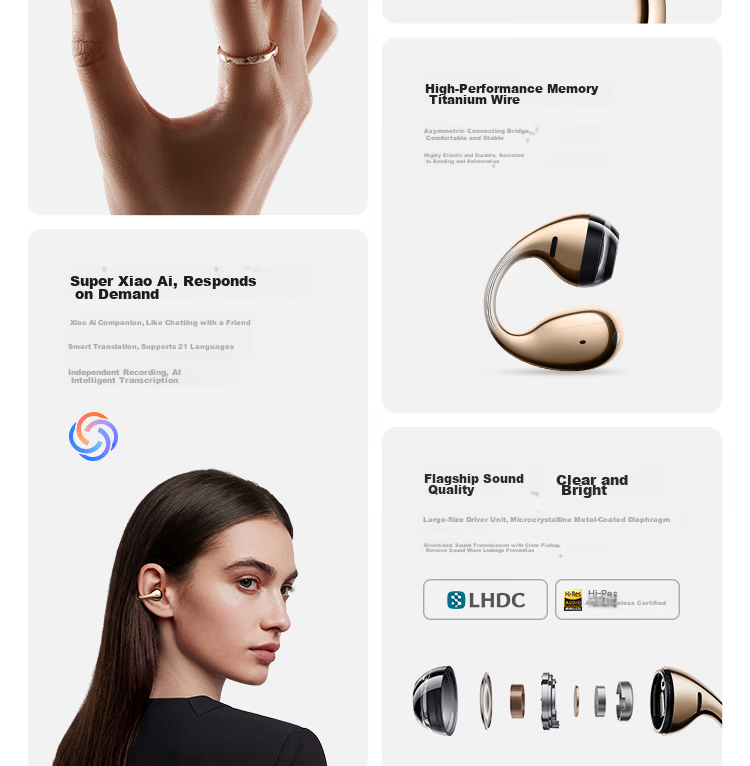 MI Xiaomi Clip-On Bluetooth Wireless Earphones Comfortable and Secure Fit Recommended by Lei Jun Compatible with Apple and Android Phones 3