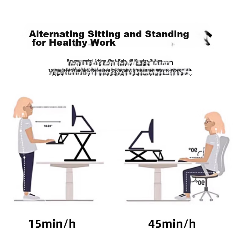 Zhuobo Computer Desk Office Standing Adjustable Folding Desk CZ09 Black Single Layer 80*40cm 3
