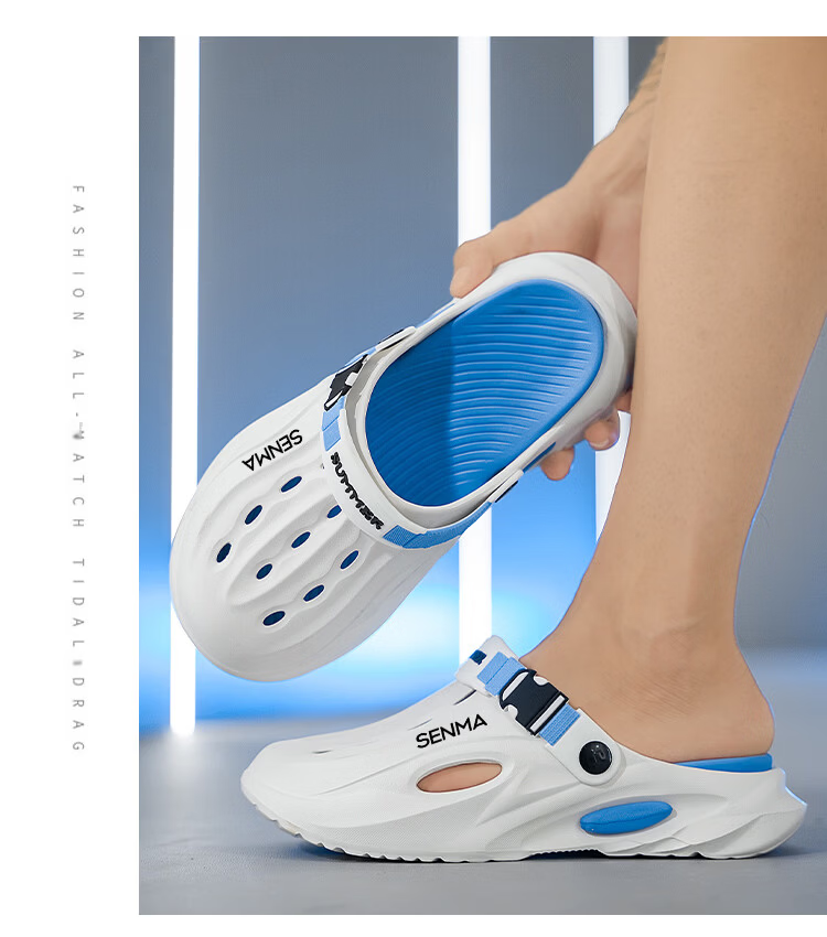 Senma Men’s Summer Outdoor Closed-Toe Sandals Non-Slip Beach Slippers Mint Green Size 42-43 18