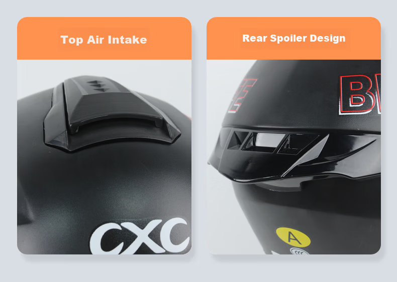 Che Xiaocheng Motorcycle Helmet Electric Vehicle 3C Certified Summer Breathable Safety Helmet Half Helmet Sunshade Sunscreen Visor Safety Cap Black Adjustable Head Circumference Universal for All Seas 5