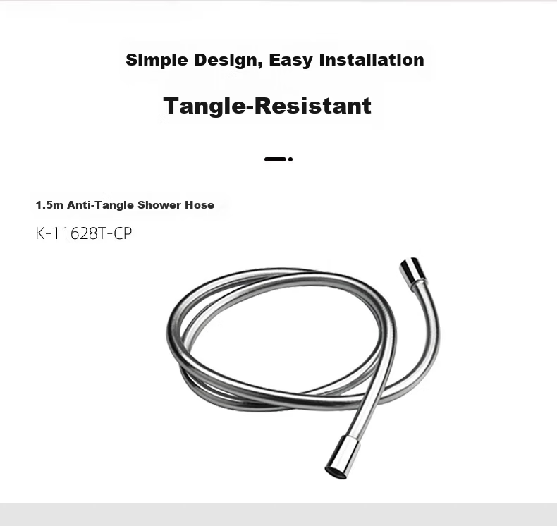 KOHLER Handheld Shower Hose, PVC Flexible Hose, Anti-Tangling Shower Hose Accessory K-11628T 1.5 Meters 3
