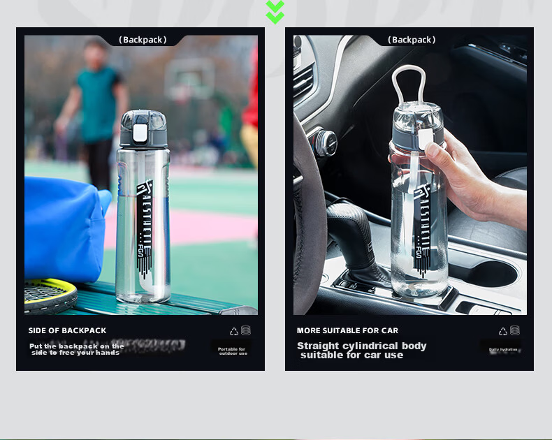 FGA Fuguang Plastic Water Bottle Student Large Capacity Tritan Straw Cup Sports Water Bottle 1L for Men and Women 11