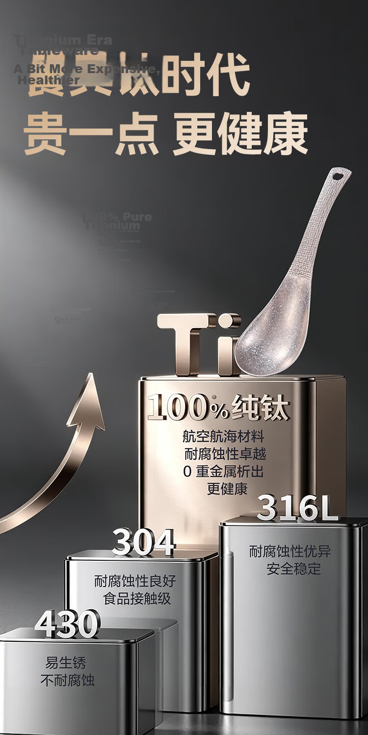 JD Jingzao 100% Pure Titanium Ice Flower Soup Ladle Household Kitchen High Temperature Resistant Deepened Enlarged Porridge Ladle 4