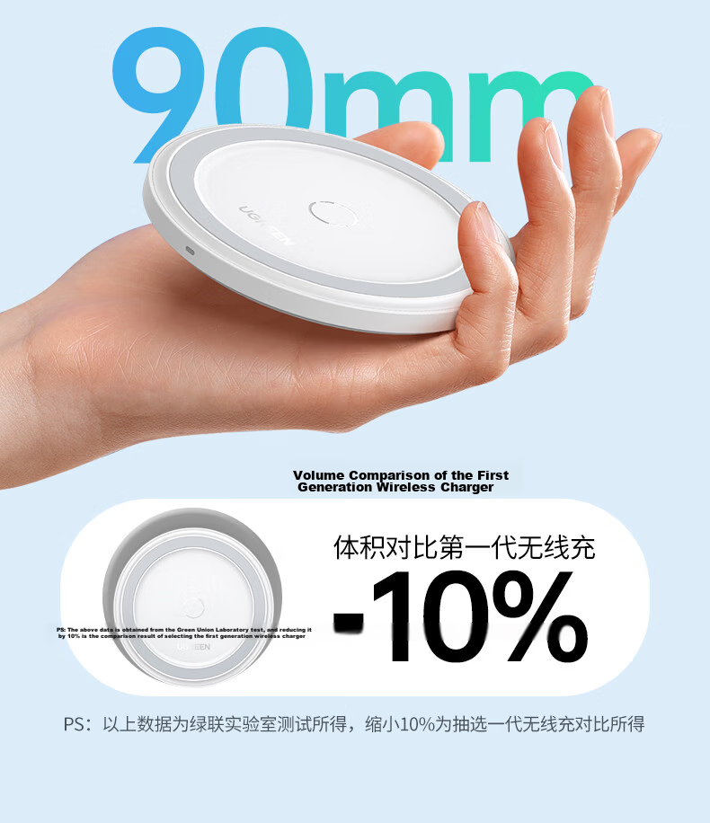 UGREEN Wireless Charging Stand for Apple iPhone 17/16/15/14/13 Pro Max/12/X/8P, Huawei Phones, Xiaomi Android 15W Desktop Charger with Earphone Holder 15