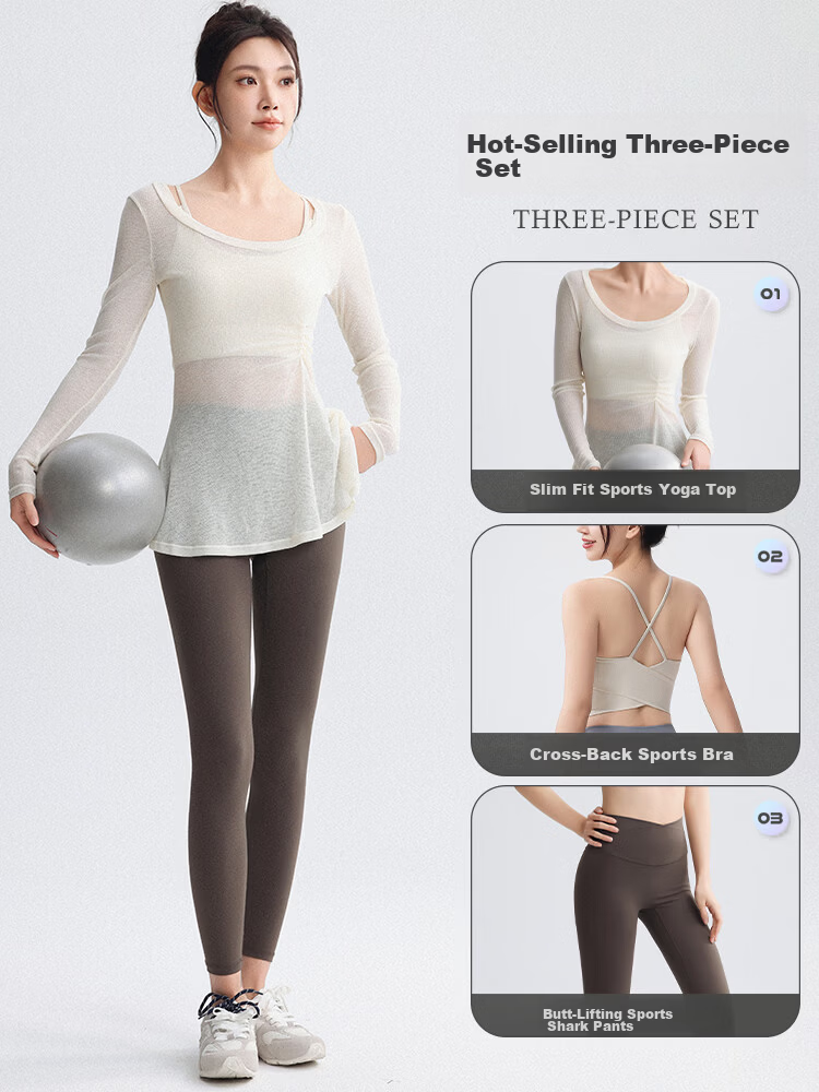 DRUR High-End Plus Size Loose Yoga T-Shirt Cover-Up Women's Outerwear Innerwear High-Intensity Training One-Piece Sports Bra 10