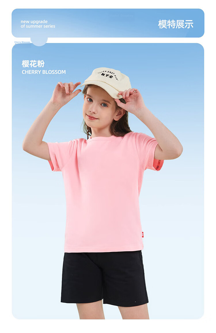 BOBDOG Girls Summer Outfit New Thin Short Sleeve T-Shirt and Pants Set White+Light Blue 170 8