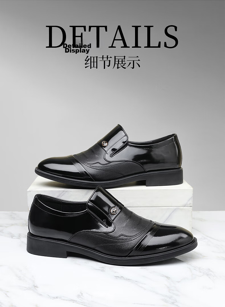 RED DRAGONFLY Men's Leather Slip-On Business Casual Loafers WTA240481 Black Size 40 2
