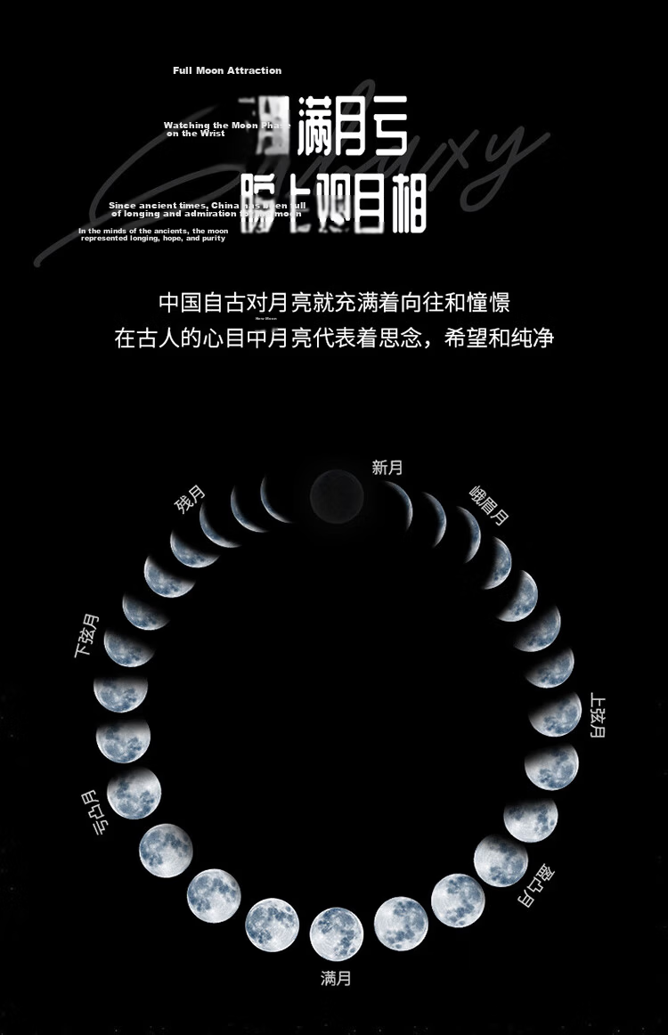 SEAGULL Men's Automatic Mechanical Watch Moon Phase Calendar Power Reserve 6092 Black Night Birthday Gift 6