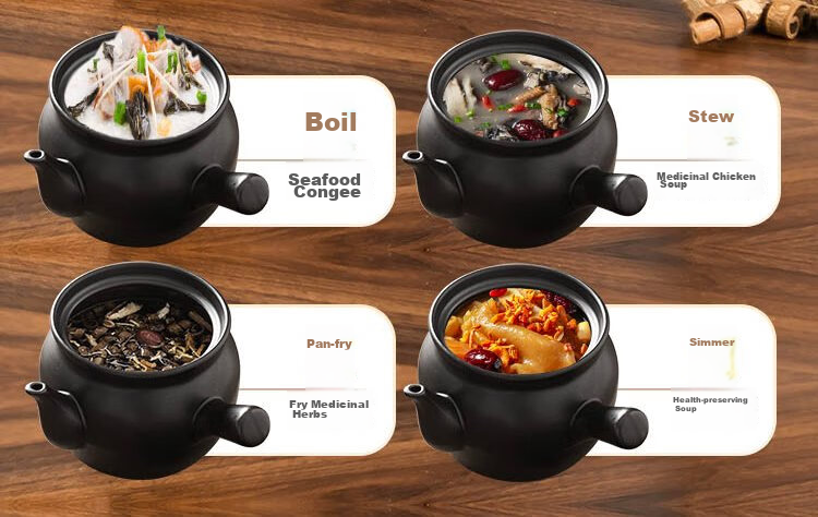 JD Jingzao Ceramic Health Preserving Herbal Medicine Pot Sand Pot Traditional Chinese Medicine Kettle Open Flame Herbal Medicine Cooker 2.5L Large Capacity Decoction Pot 8
