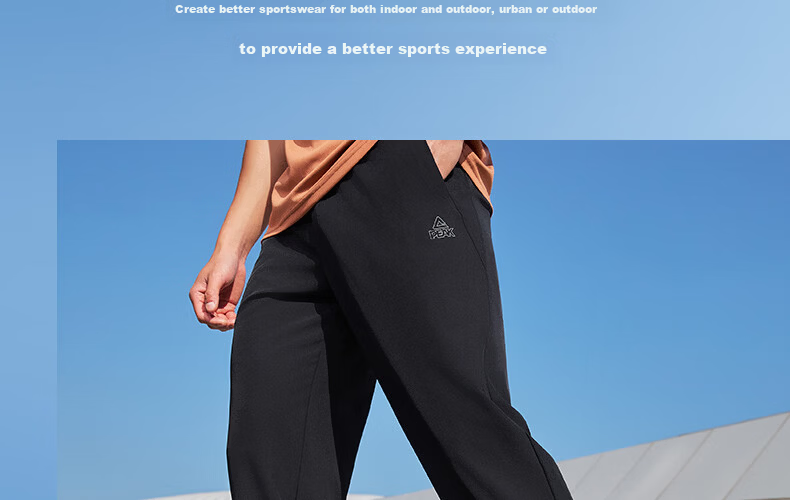 PEAK Men's Sports Pants, Summer Quick-Dry Sun Protection Breathable Running Outdoor Trousers, Black Elastic Ankle Casual Long Pants DF352281 6