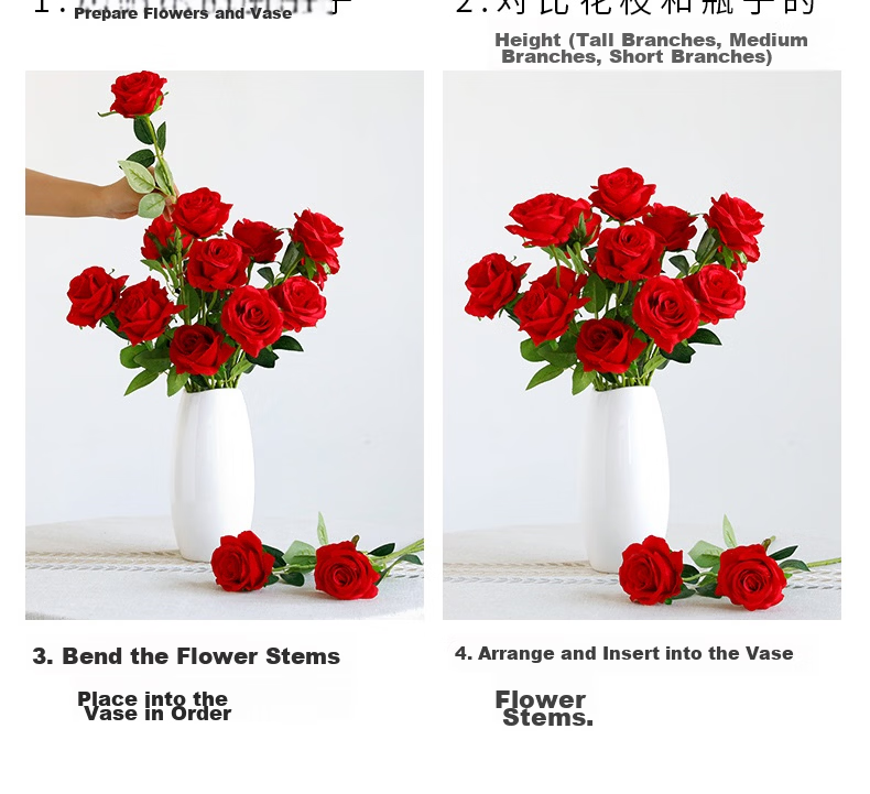 Shengshi Taibao Artificial Daisy Flowers Silk Plastic Flower Decoration Set of 5 for Living Room Dining Table Desktop Decor 16