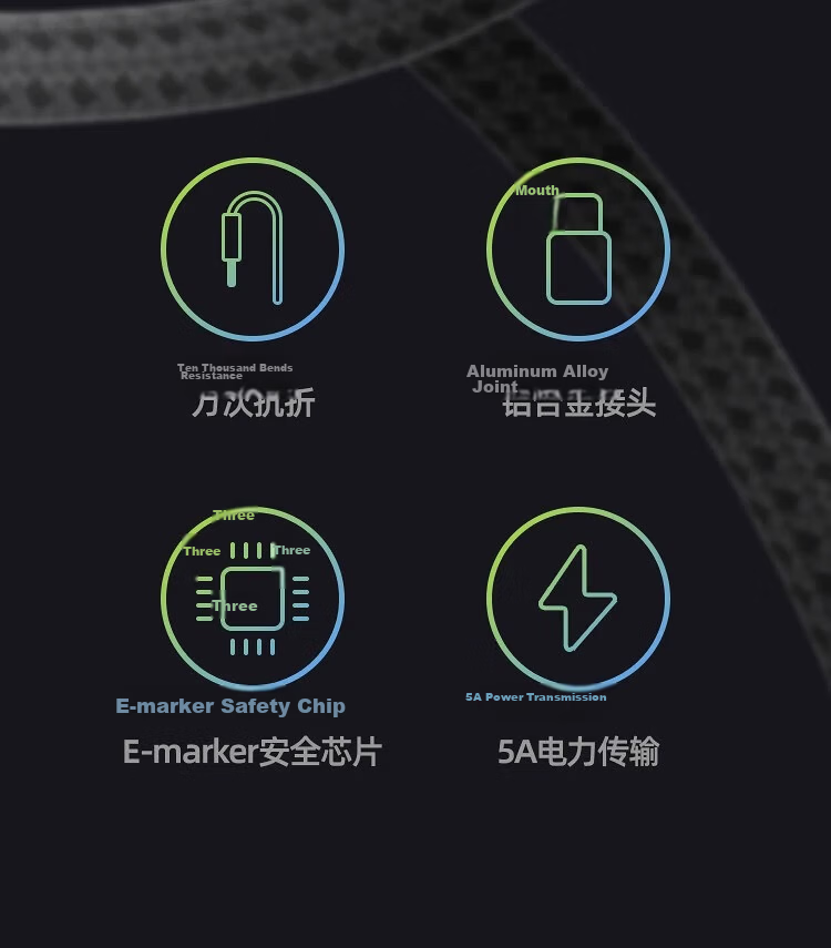 SHARGE Flash 100W Charging Cable for Apple iPhone 17 iPhone 16 Pro Max Fast Charge Type-C Braided PD 100W Cable for Mobile Phone iPad Tablet Huawei Xiaomi 3