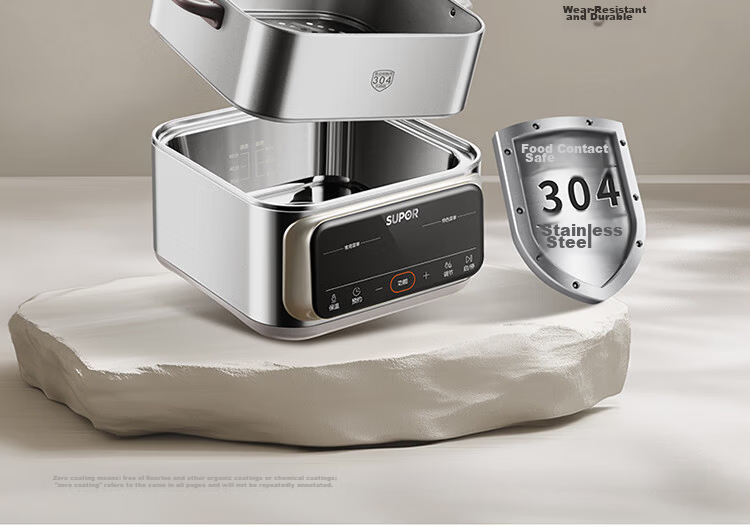 SUPOR Electric Steamer Pot, Multi-Functional Electric Cooker for Home Use, Breakfast Steaming Pot for Corn And Buns, Electric Hot Pot, 13L Large Capacity Stainless Steel Steamer ZN26YK885 4