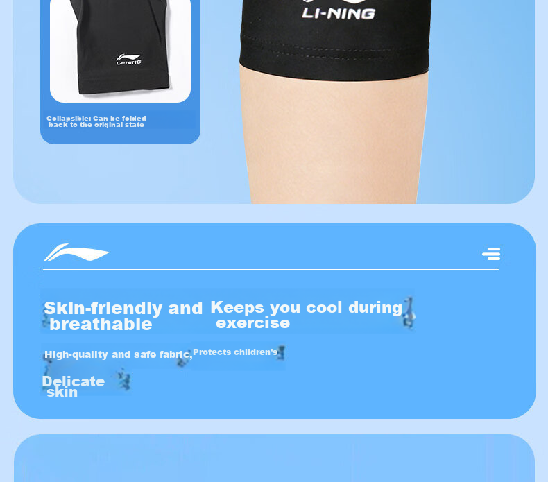 LI-NING Kids Sports Knee Pads Professional Protective Basketball Honeycomb Impact Resistant Knee Guards Patella Running Anti-Fall Leg Protection 17