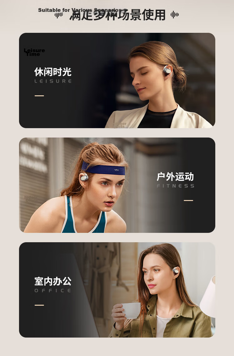 Newmine LY71 Ear-Hook True Bone Conduction Bluetooth Headphones, Open-Style Non-In, for Sports Running Cycling, Long Battery Life, Call Noise Reduction, Compatible with Apple Huawei Xiaomi, Black 10