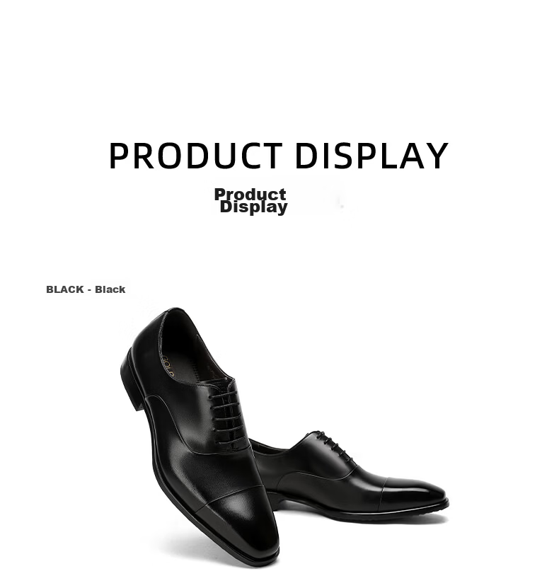 Goldlion Autumn Refresh Men's Business Leather Shoes Luxury High-end Fashion Oxford Shoes G563430765AAA Black Size 41 14