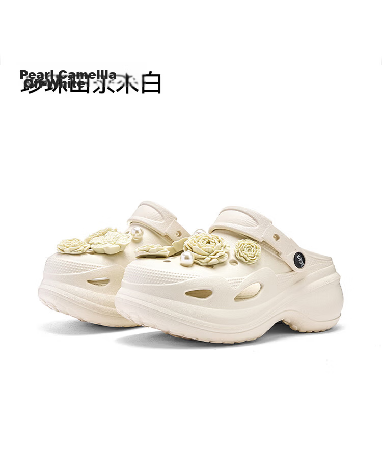 Semir Official Genuine Non-Slip Soft Sole Pearl Camellia Black Slip-On Clog Shoes SML262001 Size 40-41 25
