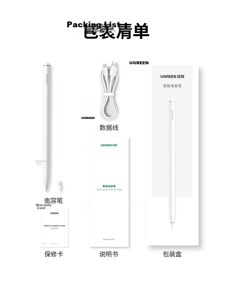 Ugreen Capacitive Stylus Pen for iPad [Type-C Fast Charging] Compatible with 2026 Pro/Air 8/Mini/iPad 11 Apple Tablet Touchscreen Handwriting Pen Apple Pencil 24