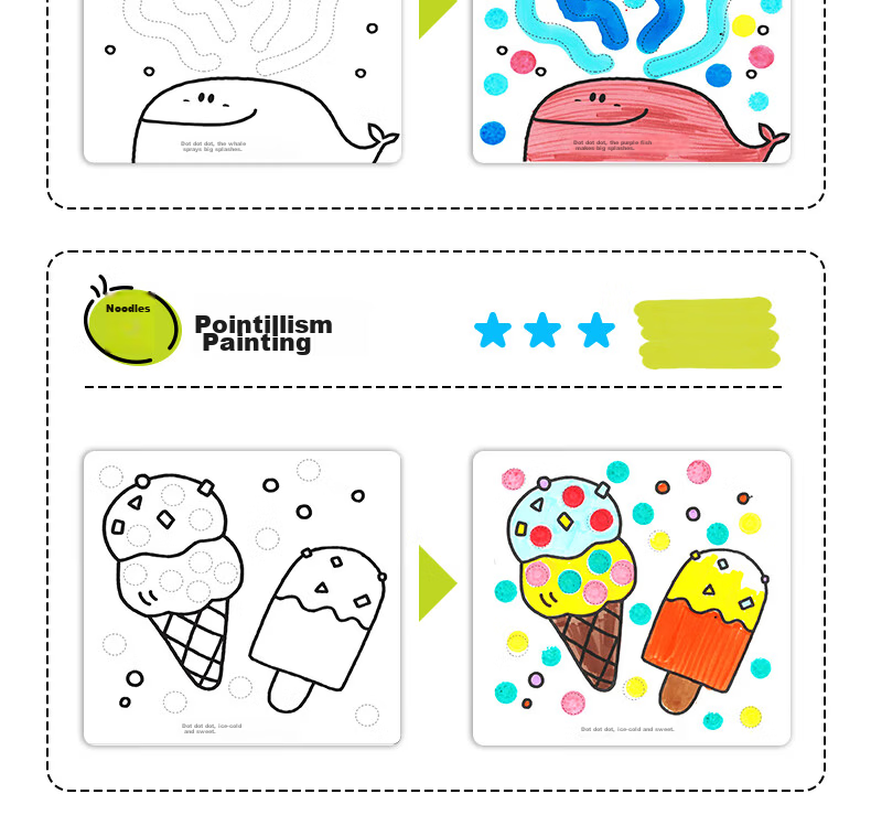 Melo Childhood Little Colorful Dot Pens Children's Early Education Baby Enlightenment Doodle Set Kindergarten Drawing Starter 6 Colors 8