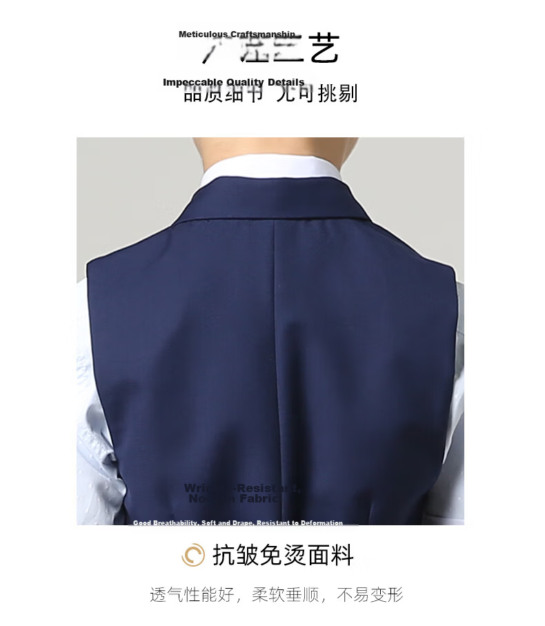 ROMON Boys' Suit, Formal Wear for Children's Holiday Performances, Vest Set for Hosting Weddings And Graduations, Navy Blue, Size 140 10
