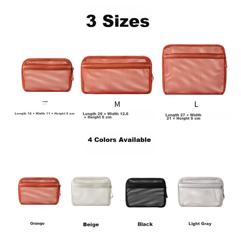 MUJI Recycled Polyester 3D Mesh Bag Orange Approx. 27x21x5cm 3