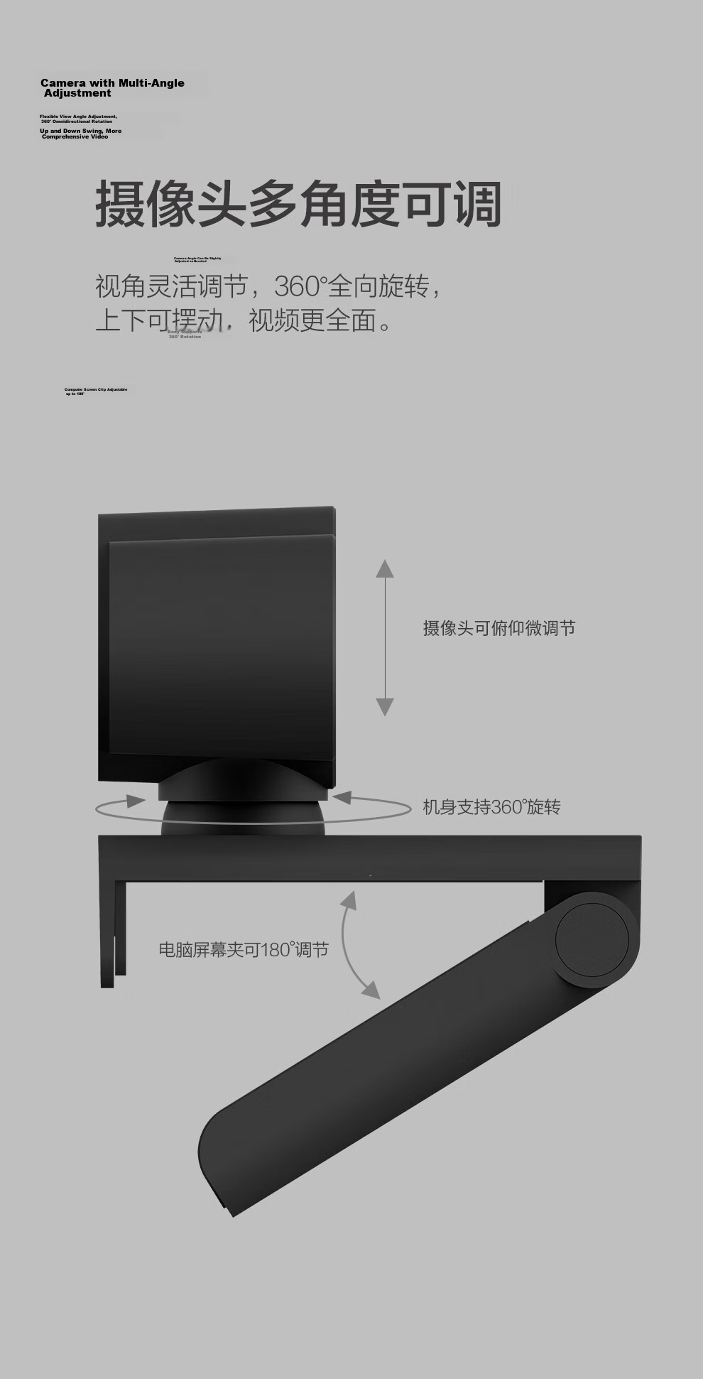 Lenovo ThinkPlus 2K Ultra HD USB Plug-and-Play Webcam Kit with Bluetooth Omnidirectional Microphone Speaker Laptop Device Solution 20