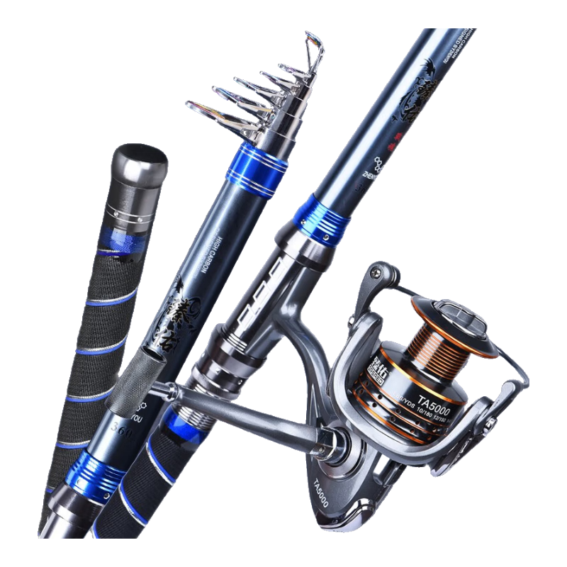 Grased Warrior Spirit 4.5m Fishing Rod Set, Sea Rod, Long-Distance Casting Rod, Spinning Rod, Hand Rod, Sea Fishing Big Fish Rod, Spinning Reel