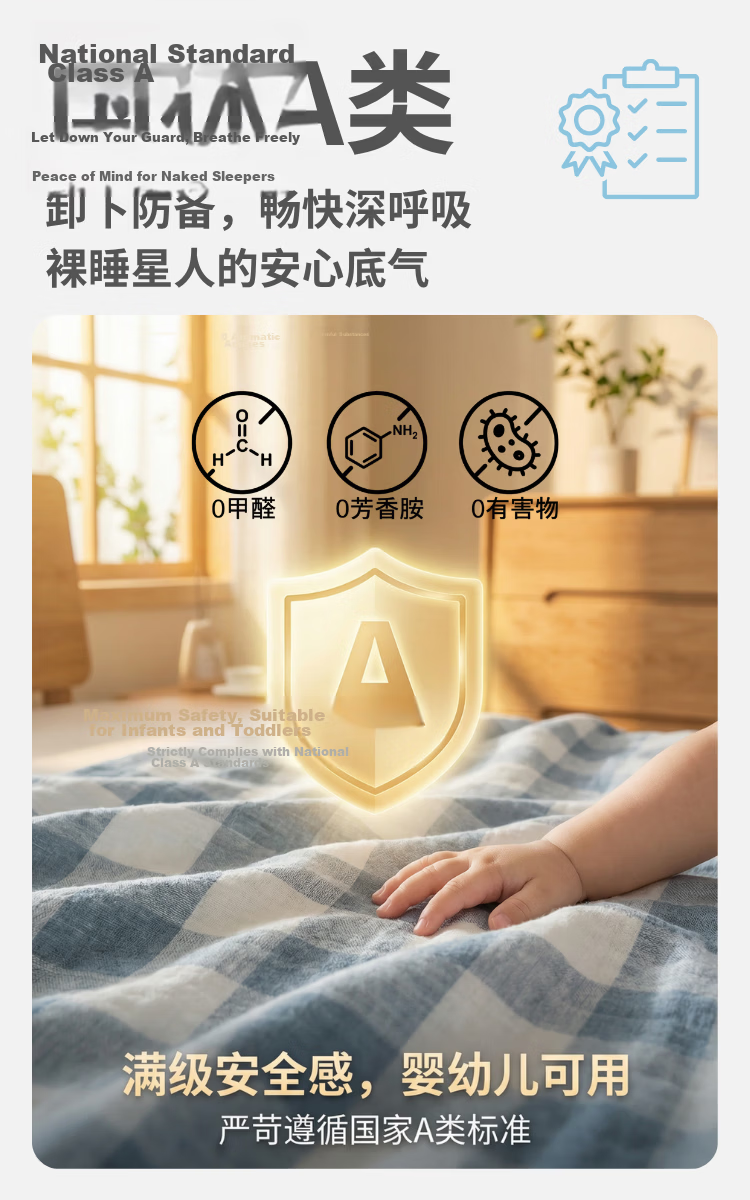 JD Jingzao 100% Cotton Gauze Blanket Machine Washable Towel Quilt Class A Blanket Sunny Blue 1.5x2m 8