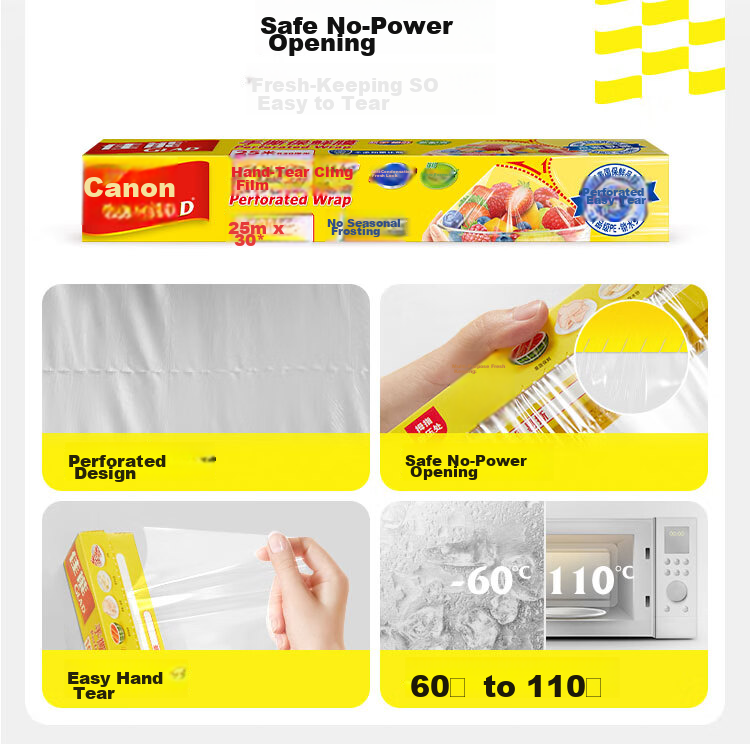 Glad Food-Grade Cling Film 25m with Built-In Cutter, Household Wrap Set, 20cm Wide Small Size, W108 7