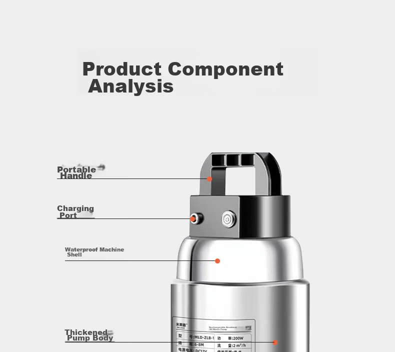 Milade Rechargeable Submersible Pump Wireless Remote Control Water Pump Agricultural Smart Irrigation 12V Lithium Battery DC Water Pump 29