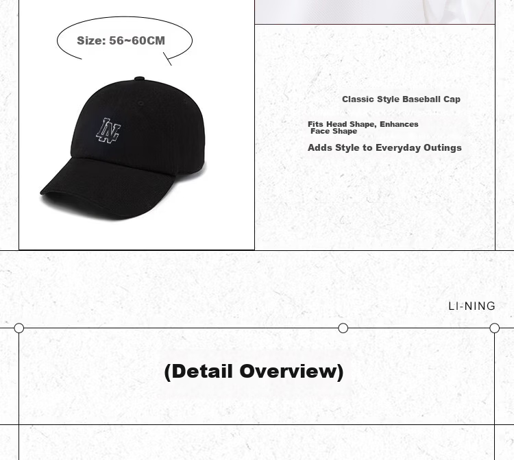 LI-NING Oversized Baseball Cap Duckbill Hat Unisex Sun Protection Summer Sports Running Sunshade Hat 6