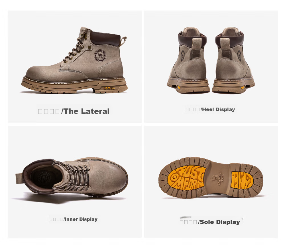 CAMEL Wang Junkai Edition Martin Boots High-top Outdoor Work Yellow Boots Men GE122W7757T Golden Yellow 42 35