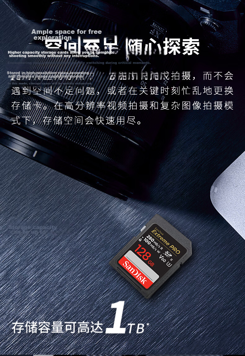Sandisk 512GB SD Memory Card, 4K V30 U3 C10 Camera Storage Card, Read Speed 200MB/s, Write Speed 140MB/s, Mirrorless/DSLR Camera Memory Card 4