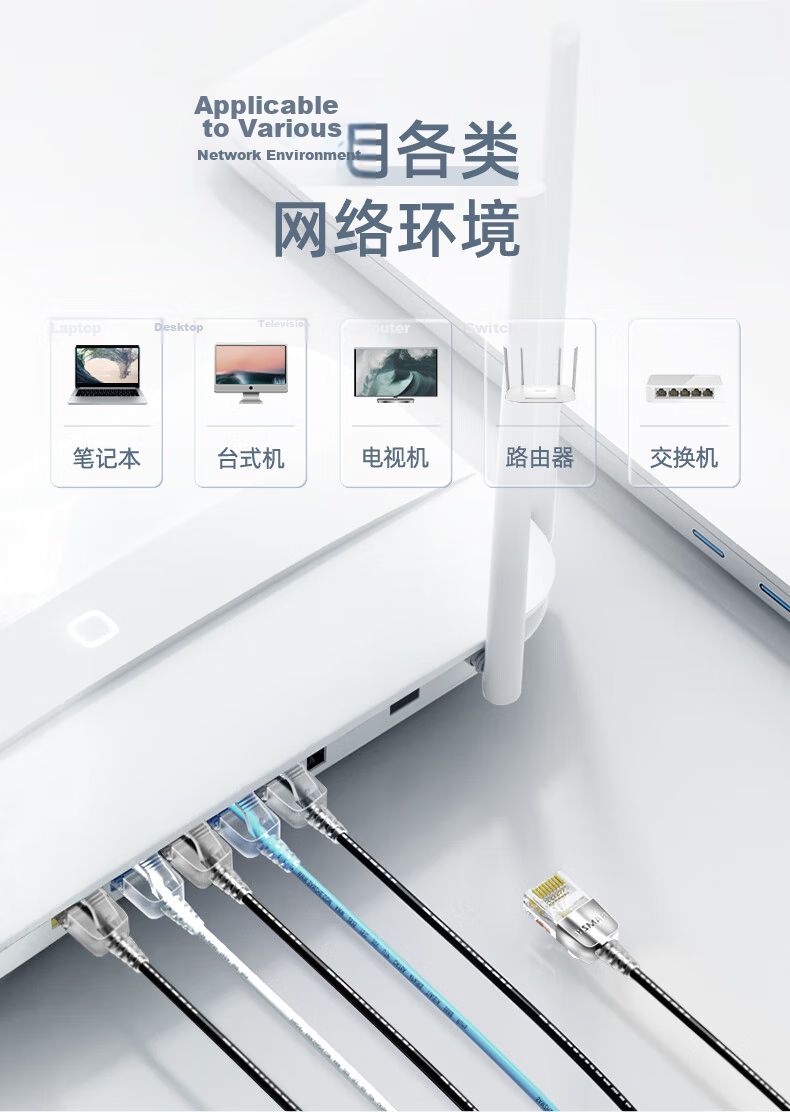 ShanZe Cat6A Slim Ethernet Cable Pure Copper 10Gbps Finished Network Cable Home Computer Broadband Compatible Gigabit Patch Cord 15m White SZB-3150 13
