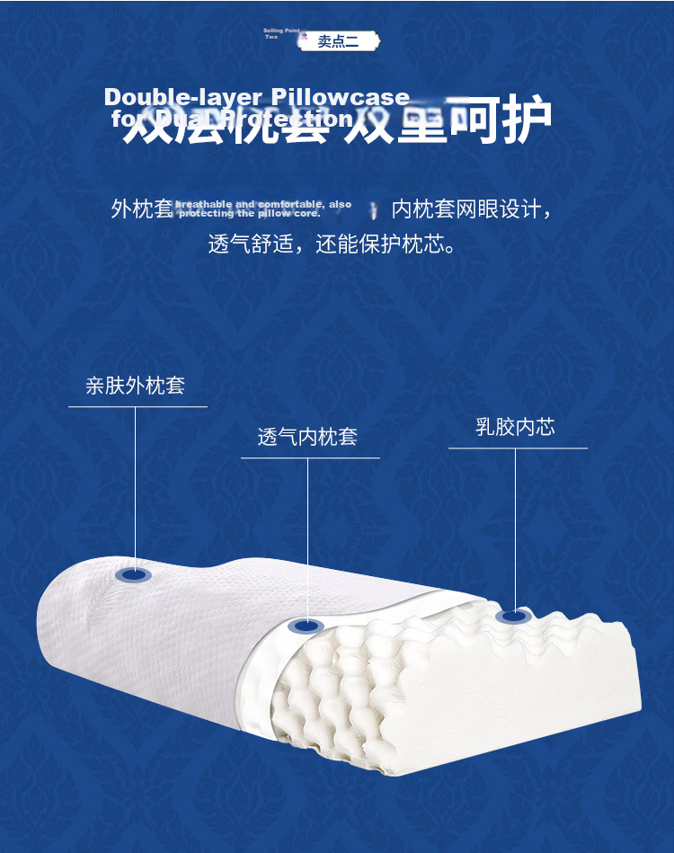 Paratex Particle Massage Wave Pillow, Imported from Thailand, Natural Latex Pillow, 94% Latex Content, Antibacterial And Anti-Mite 11