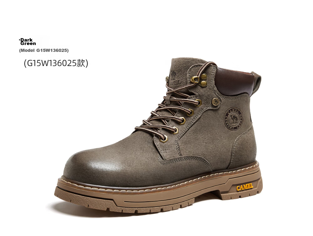 CAMEL Wang Junkai Edition Martin Boots High-top Outdoor Work Yellow Boots Men GE122W7757T Golden Yellow 42 38