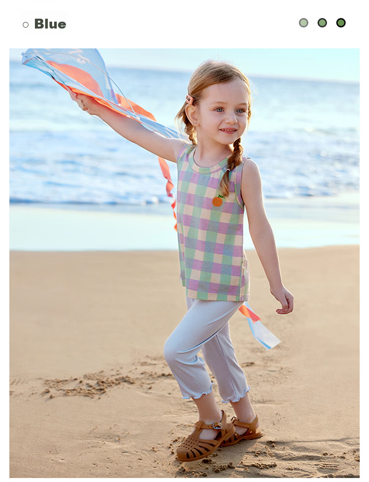 Betis Girls' Summer Thin Breathable Leggings Baby Girl Skirt Matching Anti-Mosquito Capri Pants 32